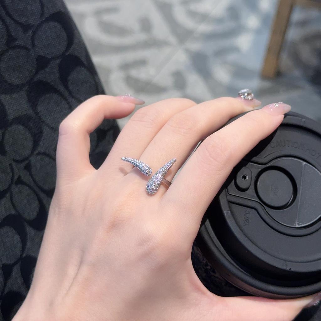 High-End Design Temperament Ring Women'S Tide Opening Exquisite Light Luxury Ring Jewelry