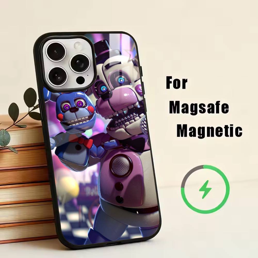 

D-FNAF-T-Five-Nights-at-Freddy s Phone Case For iPhone17,16,15,14,13,12,11 Plus,Pro Magnetic with Magsafe Wireless Charging iPhone11