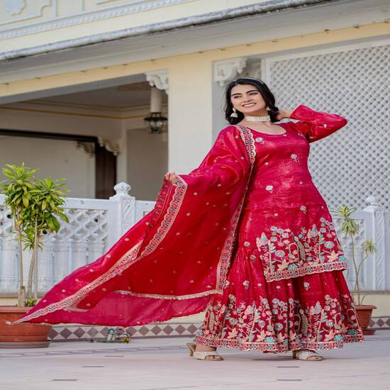 Festive Pink Sharara