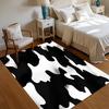 1pz Tappeto Divertente con Stampa Mucca Minimalista Bianco e Nero Tappetino Antiscivolo per Soggiorno Camera da Letto Tappeto Arredamento Rustico per la Casa