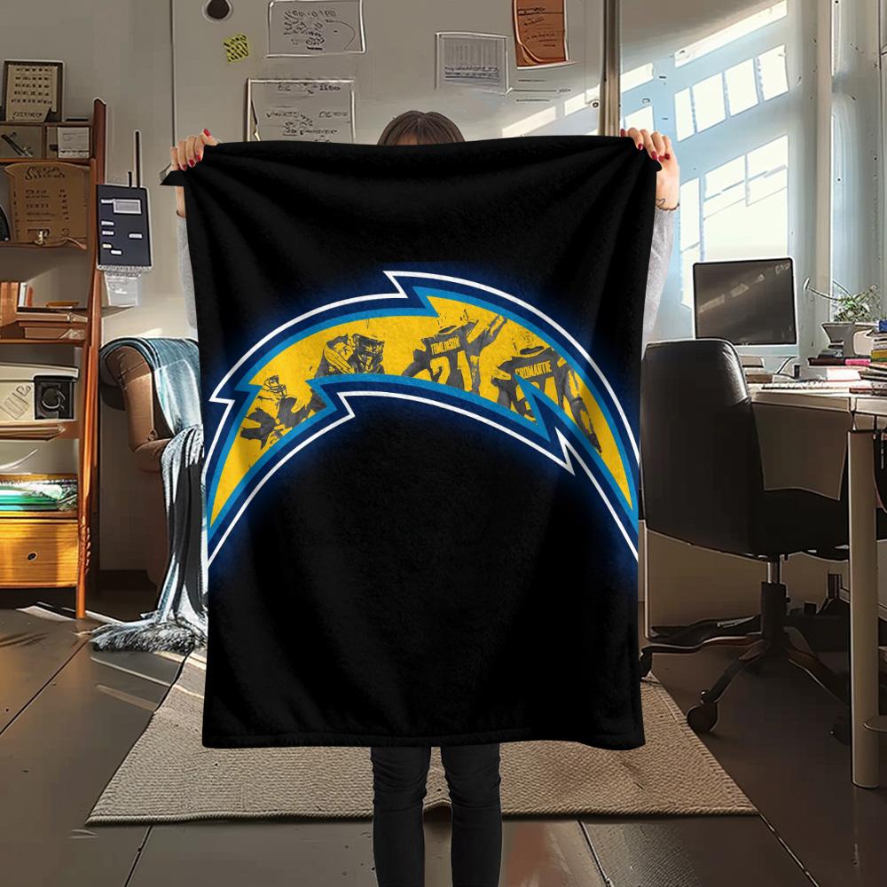 Los Angeles Chargers  Print Flannel Blanket, High quality Comfortable for All Seasons, Home Decor, Warmth and Comfort