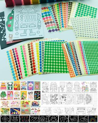 Due Gattini Montessori Sticker and Coloring Book 100 Large Ages Improves Concentration Fine Motor Educational Designed by a Montessori Qualified