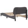 LED Bed Frame without Mattress  Hvar  Gray 90 x 200 cm
