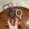 Transparent Magnetic For Magsafe Wireless Charger Phone Case For iPhone 14 11 12 13 15 Pro Max Plus Shockproof Soft Stripe Cover