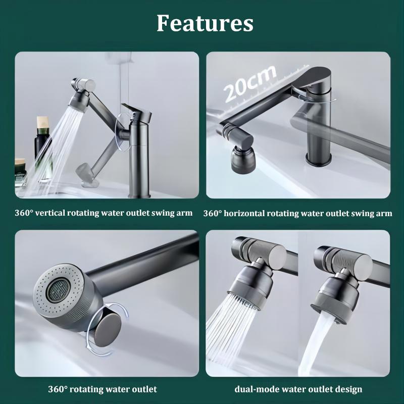 Universal Multifunctional Hot and Cold Dual-use Stainless Steel Basin Faucet Bathroom Wash Basin Faucet