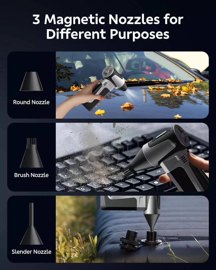 180000 U/min Mini Turbo Jet Lüfter Elektrischer Luftstaubwedel Einstellbare Geschwindigkeit Turbo Gewaltiger Gebläse Wiederaufladbar mit Antistatik-Bürstenset