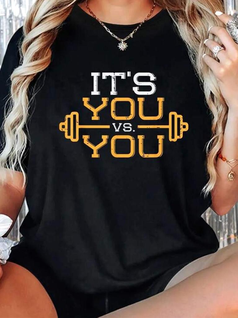 It's You Vs You Gym Workout Fitness Motivation Graphic T-shirt