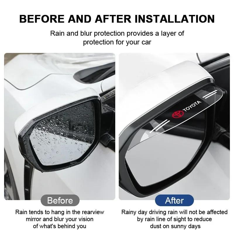 2pcs Car Side Rearview Mirror Guard Cover Rain Eyebrow Covers Stickers For Toyota TRD GR Camry Corolla Yaris Chr Auris Avensis T25