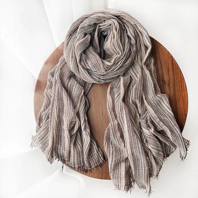 New Arrival Literary Striped Men's Scarf Autumn Winter Cotton Blended Scarf Long Vintage Scarf