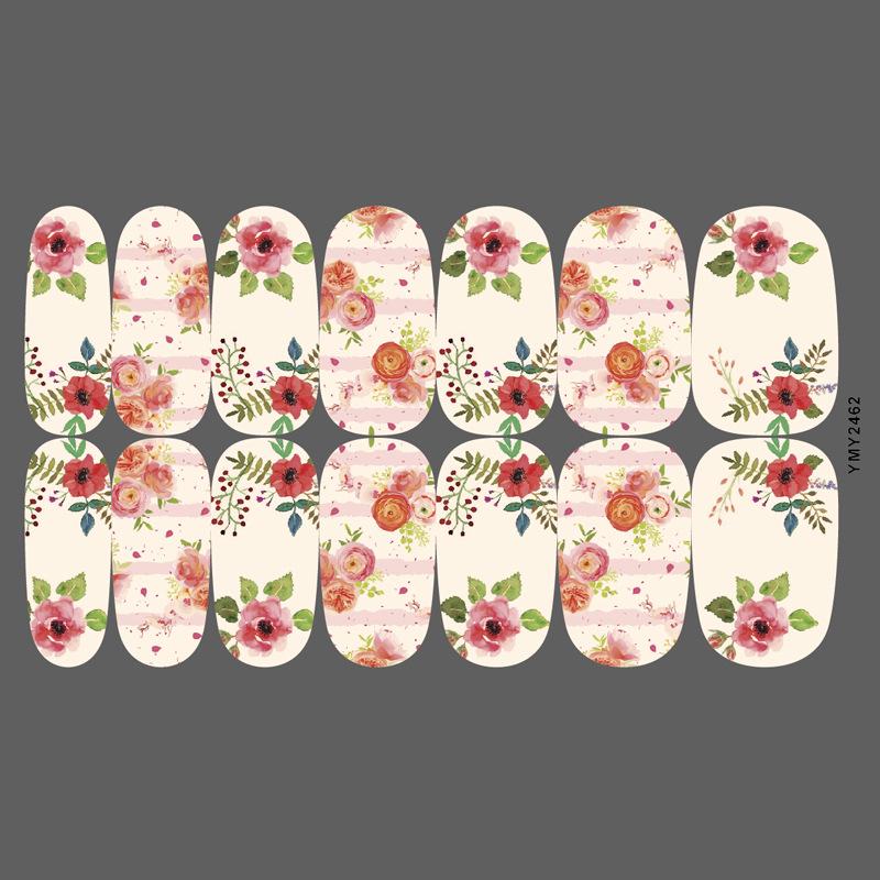 Flower Series Nail Art Stickers: Full Adhesive Set YMY2451-2465