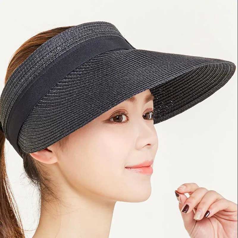 

Женская летняя шляпа с широкими полями и бантом, солнцезащитная шляпа, уличная пляжная соломенная шляпа, солнцезащитная шляпа one size чёрный