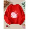 Kids Crewneck Sweatshirt, Pink Bear with Daisies & Letter PrintSpring Autumn Casual Sport Tops