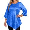 Women's Fashion Casual Solid Color Oversized Round Neck 3/4 Sleeve Loose Fit Top