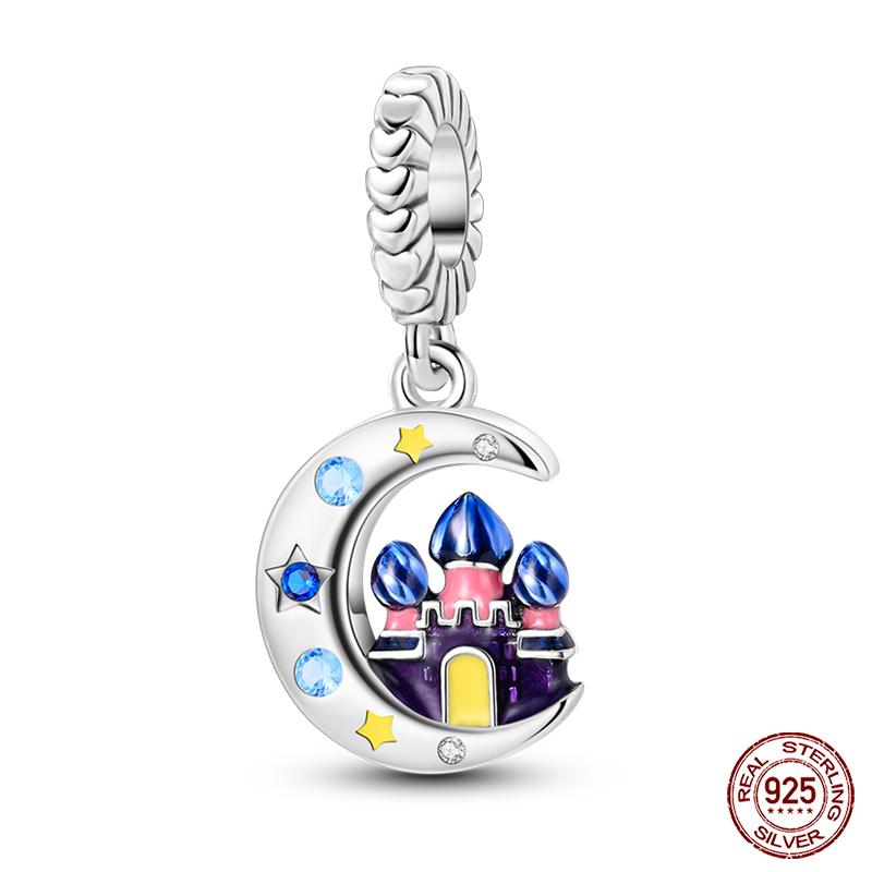 Fashion Copper Sparkling Zircon Star Moon Series Charms Beads Fit Qikaola Original Bracelets Diy Birthday Jewelry