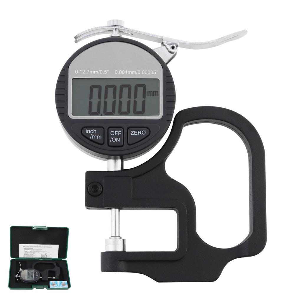 Smgda Digital Thickness Gauge with LCD Display for and Pipe Micrometer, 12.7mm, High-Precision Paper, Metal, (0.001mm Accuracy)