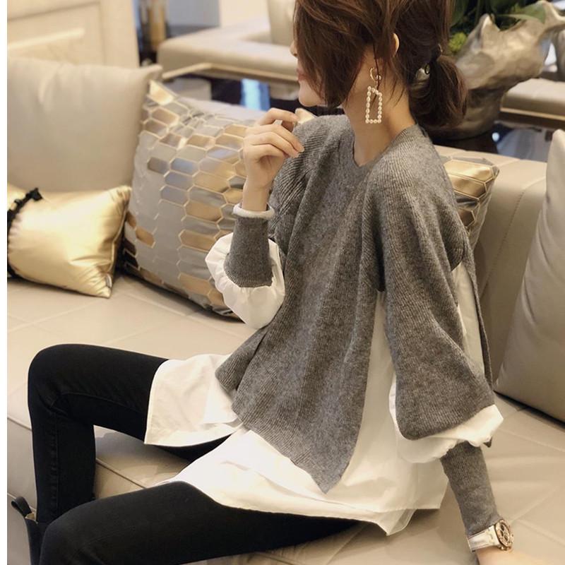 European Style Women's Patchwork Knit Cardigan: Fashionable Commute Sweater