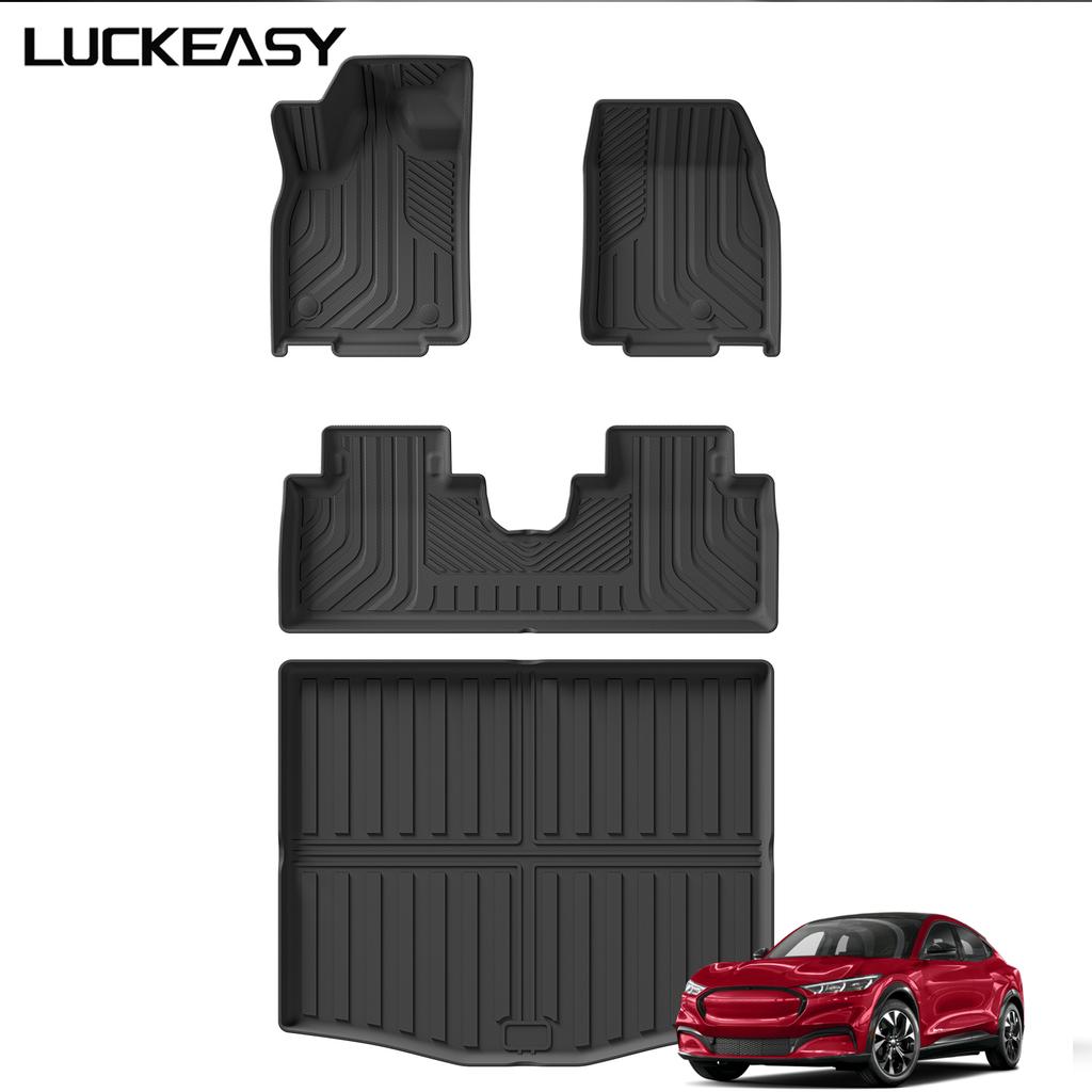 Left Drive for Ford Mustang Mach-E 2026 All-weather Floor Mats Trunk Pad Waterproof Liner TPE Car Interior Accessories