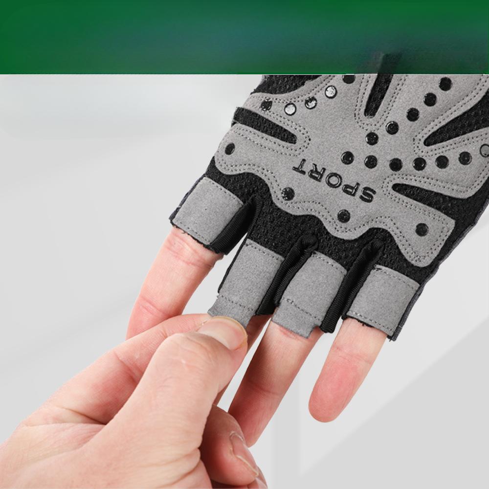 Sports Gloves Men's Women's Fitness Equipment Training Gloves Anti Slip Single Rod Riding Wear Resistant Shock Absorbing Half Finger Gloves