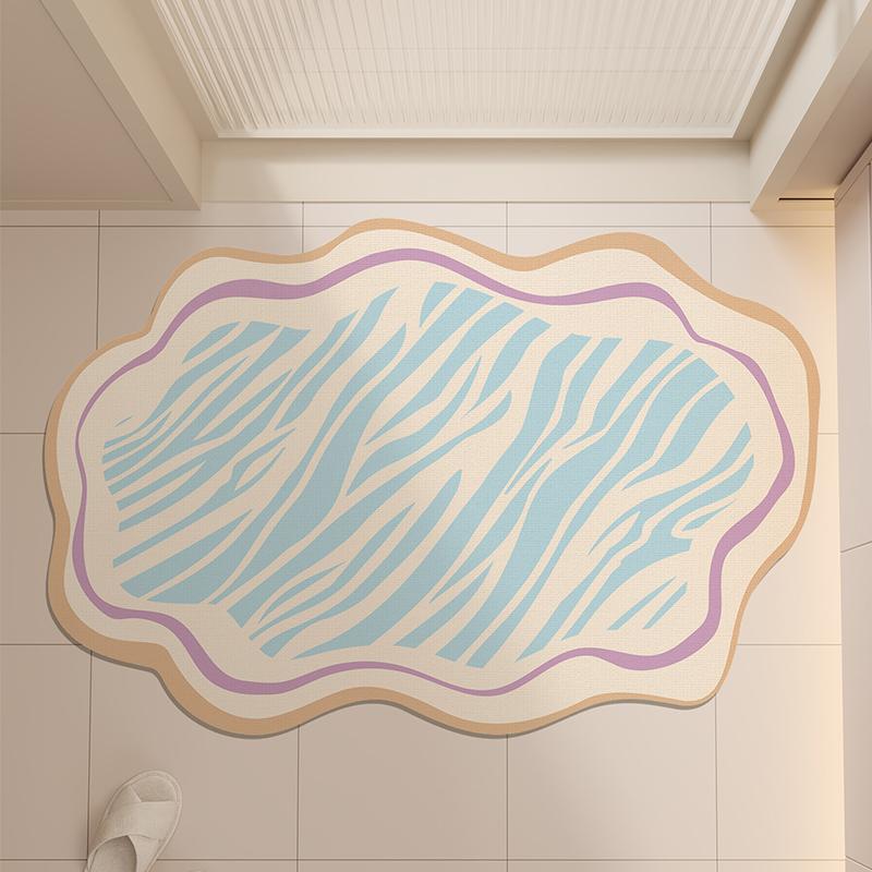 

VIKAMA Shaped Bathroom Floor Mats Absorbent Non-Slip Bathroom Diatomite Quick-Drying Foot Mats Bathroom Carpet Home Decoration 40X60CM (1.3X2FT