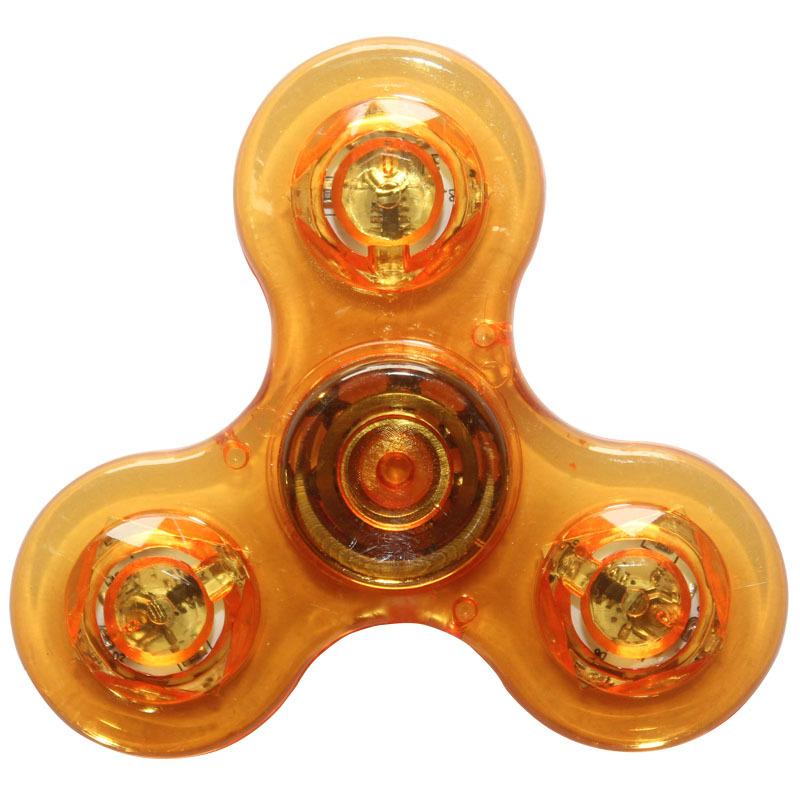 Cross-border LED Transparent Crystal Fidget Spinner Luminous Colorful Street Stall Luminous