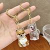 Cartoon Hundeform Hundehaar Aufbewahrungsbox Haarpflege Transparent Tierhaare Schlüsselanhänger Acryl Schlüsselanhänger Welpen Anhänger Schmuck Geschenk