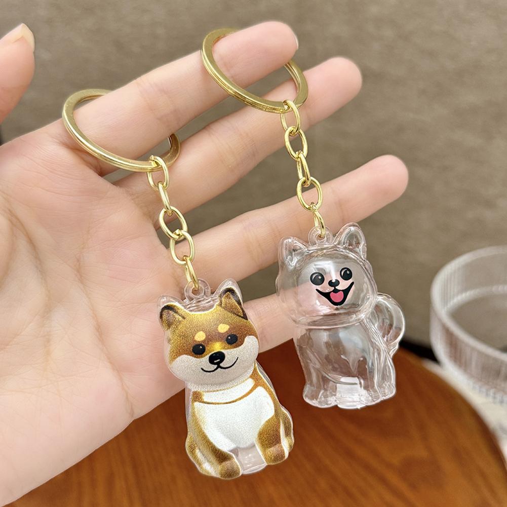 Cartoon Hundeform Hundehaar Aufbewahrungsbox Haarpflege Transparent Tierhaare Schlüsselanhänger Acryl Schlüsselanhänger Welpen Anhänger Schmuck Geschenk