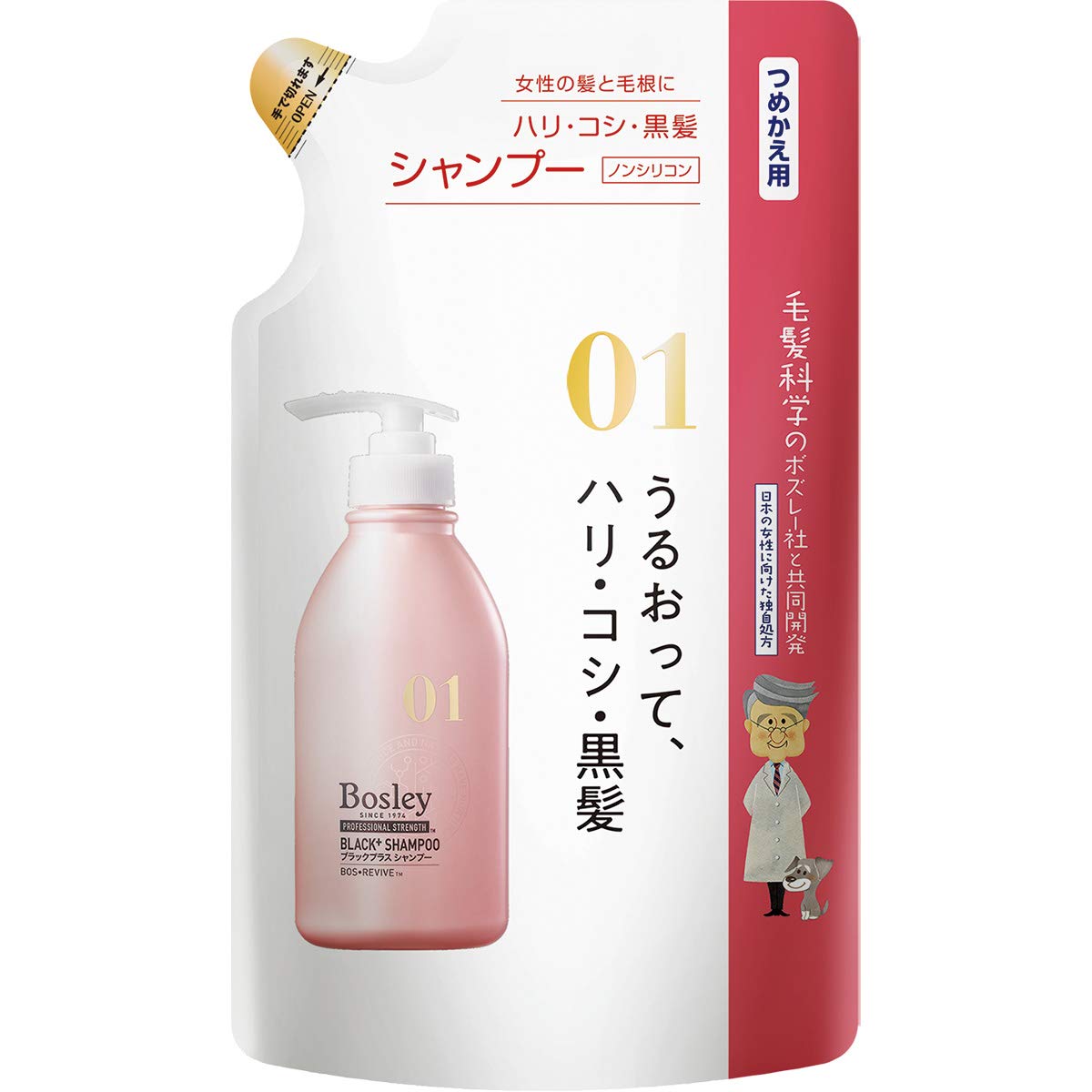 

Shampoo [Black, Shiny, Beautiful Hair] Floral Herbal Scent Bosley Black Plus Refill 300ml Refill 300ml (x 1)