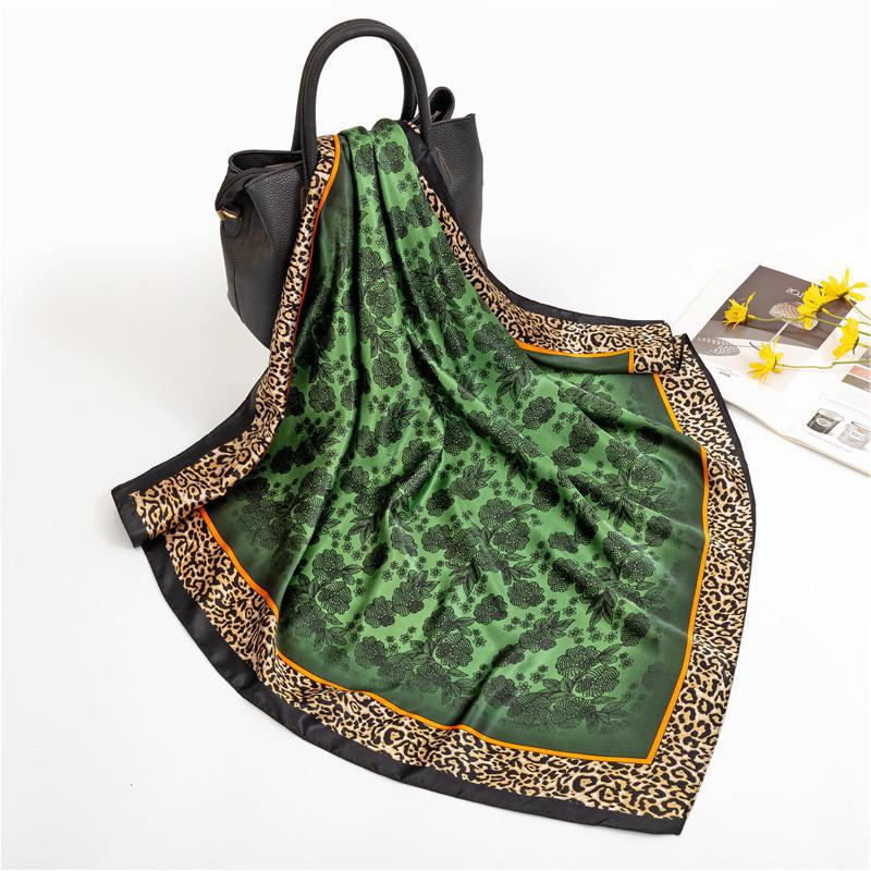 New 90cm Silk Scarf Women Print Hair Neck Square Office Ladies Shawl Bandanna Muslim Hijab Handkerchief Muffler Foulard female