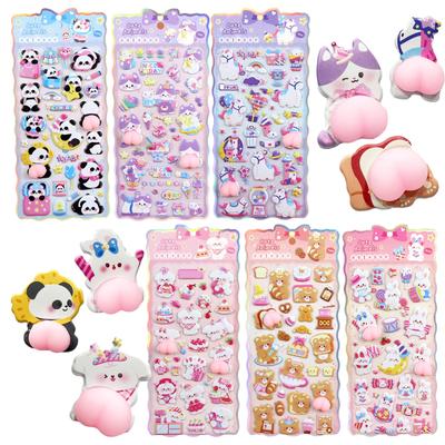 In Stock Set of 6 Taken from Actual Easy To Apply and Create Cute 3D Squishy Butt Stickers with a Squishy Texture and Animal Perfect for Smartphone