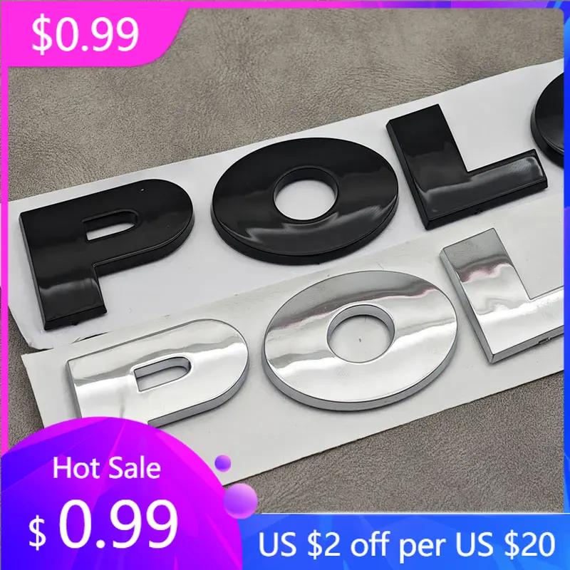 BQG1 New 2025 3D ABS Chrome Logo POLO Emblem Letters Sticker Car Rear Trunk Badge For Volkswagen VW Polo 5 6 R 9N GTI MK4 MK5 MK6 Ac CE7