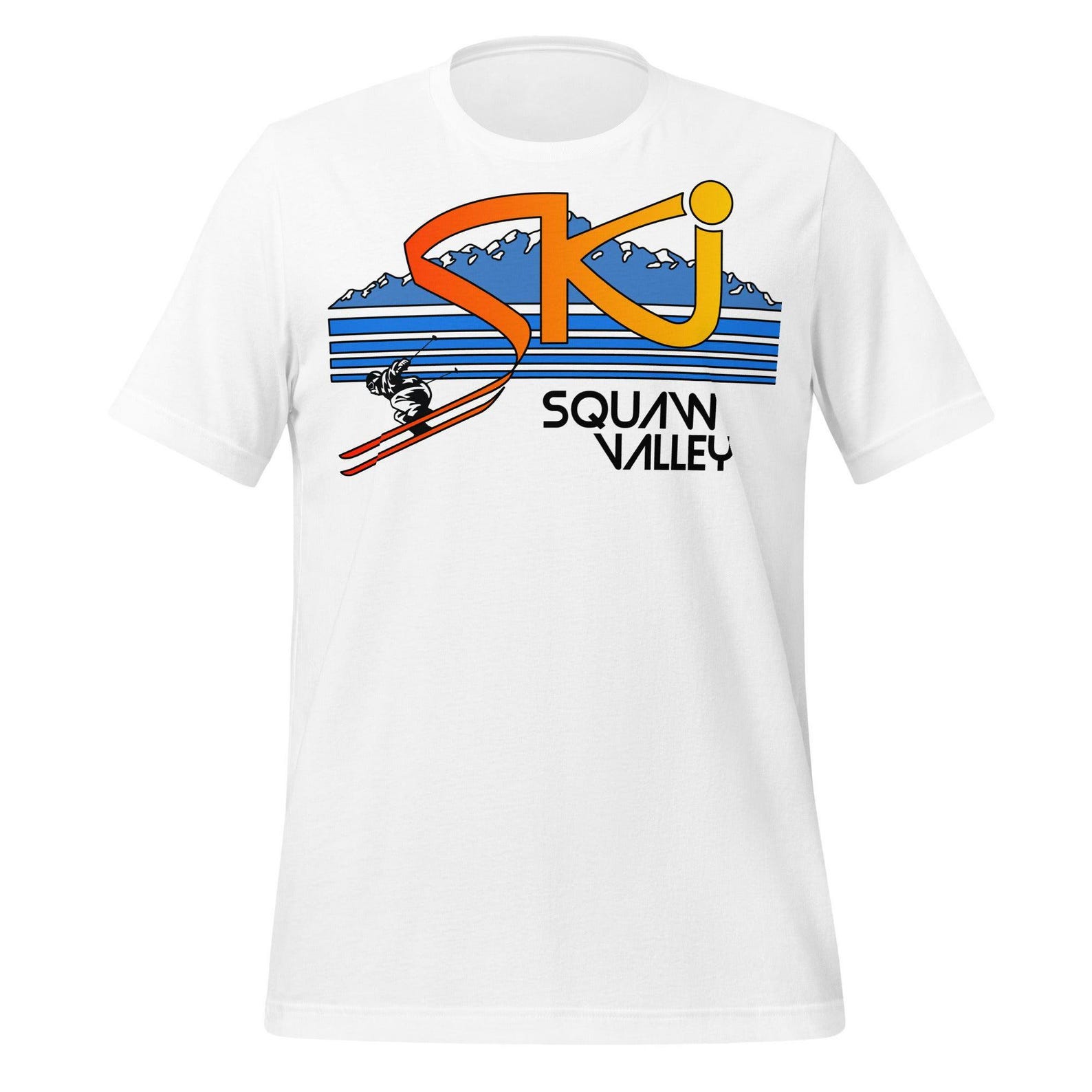 Retro Ski T-Shirt: Squaw Valley California Vintage Style S