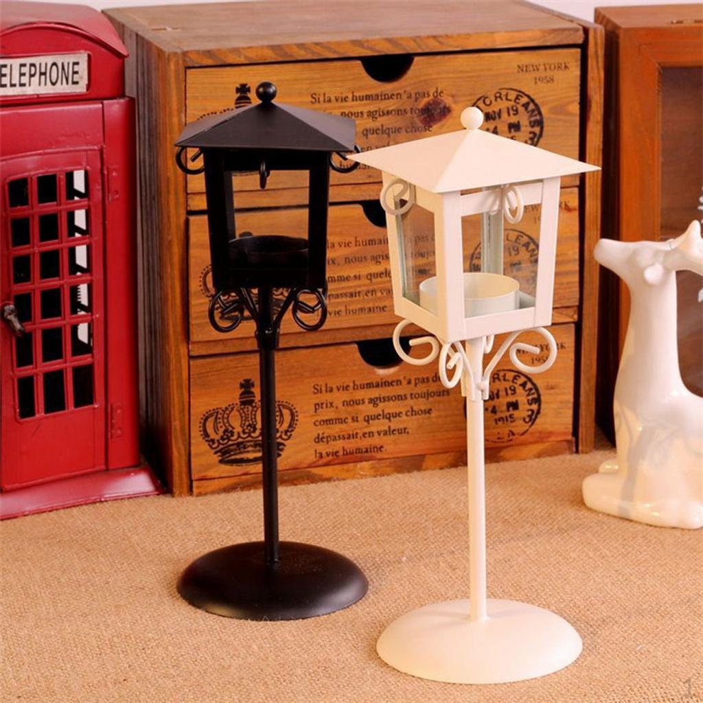 

Iron Wedding Table Centrepiece Candle Holder Tealight Lantern Case Decoration - Black