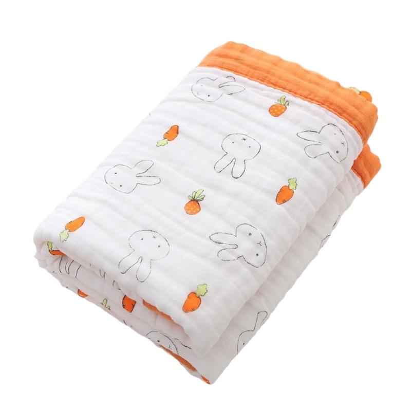 Large Size Infant Bath Blanket High Density Gauze Bath Towel 6-layer for Delicate Skin Quick Drying and Breathable