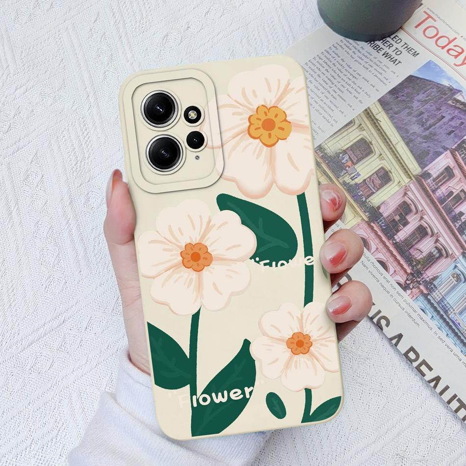 Cases For Xiaomi Redmi Note 12 12S 4G 5G Cute Patterned Liquid Silicone Anti Knock Back Cover For Redmi Note 12 S Funda Bumper
