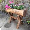 Rust-Resistant Wooden Flower Trough and Stand for Balcony or Courtyard