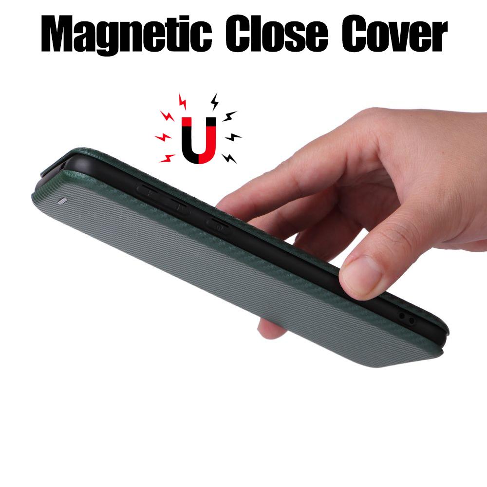 Carbon Fiber Magnetic Leather Flip Cover Case for Oneplus 13 12 12R 11R 10 9 Pro 8T 8 Pro 7T 6T Nord4 Shell Wallet Card Holder