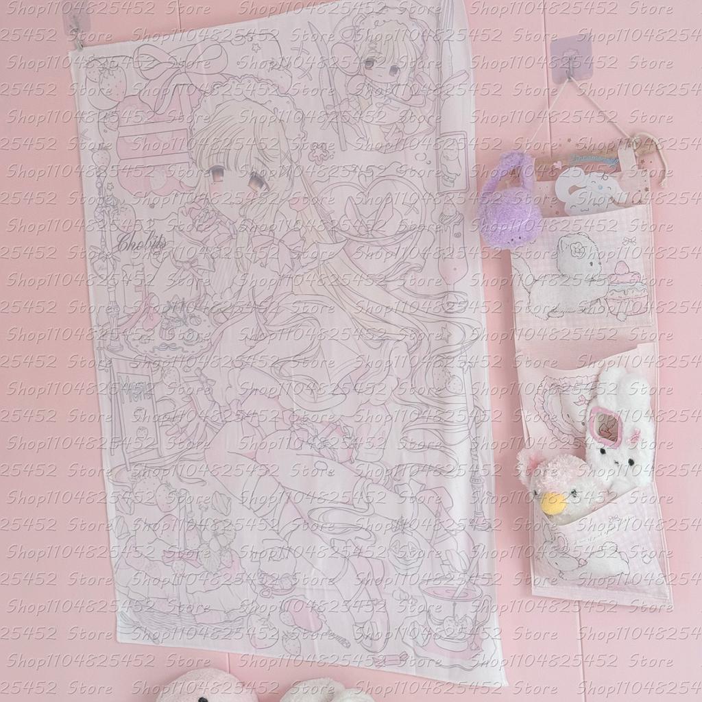 Kawaii Home Decor Wall Hanging Tapestry Anime Pink Girl Tapestry Wall Bedroom Background Decor Cute Fashion Lady Tapestries