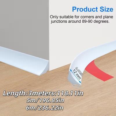 1PC 3/5/6M Self-adhesive Decorative Trim Wall Corner Caulk Internal Corner Skirting Strip Molding Edge Decor Strip