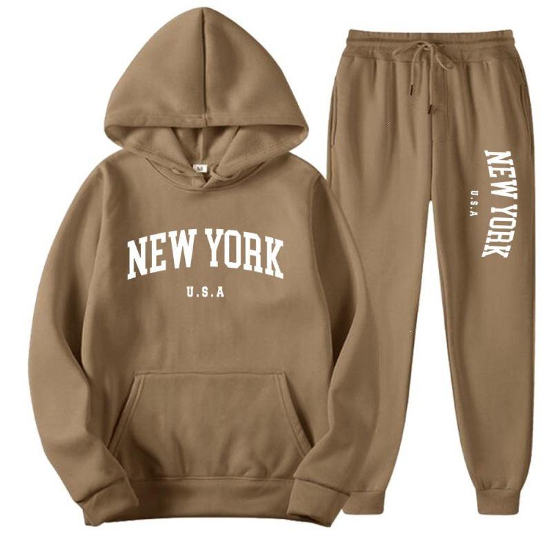 Unisex Casual Loose-Fit Hoodie Set with Letter Print Design