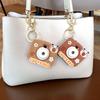 2Pcs Simulation Luminous Cartoon Key Ring Projection Bag Pendant  Children's Toys
