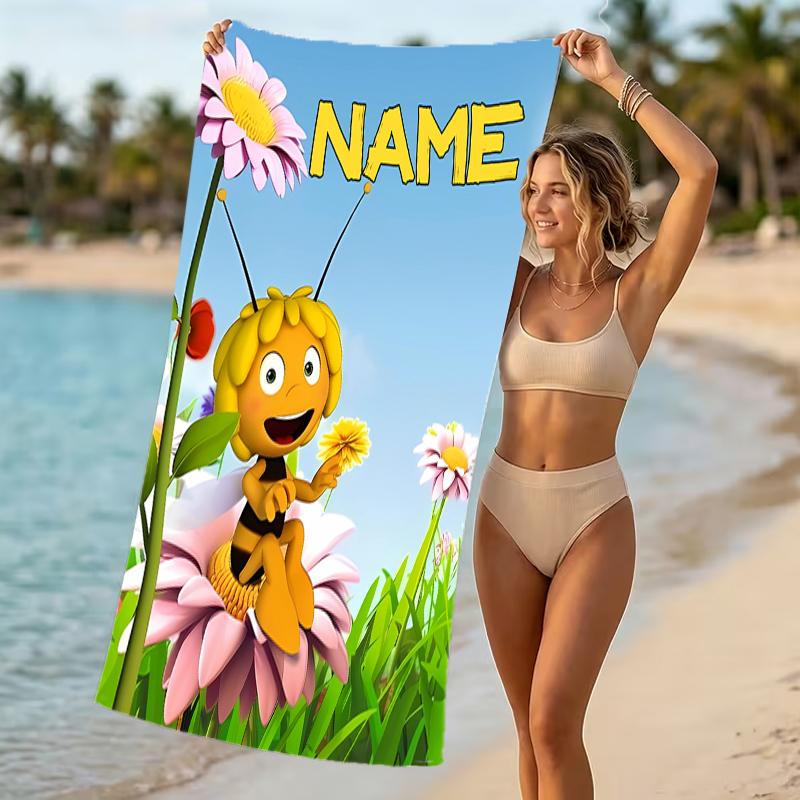 Customizable Personalized Beach Towels Maya the Bee Themed designs.Suitable for the Beach, Yoga, Sports;ideal As Beach Accessories