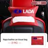 Leather Car Seat Back Hanging Tissue Bag Armrest Box Paper Holder Accessories For Lada Niva Vesta Granta Riva Samara Priora 4x4 SS15