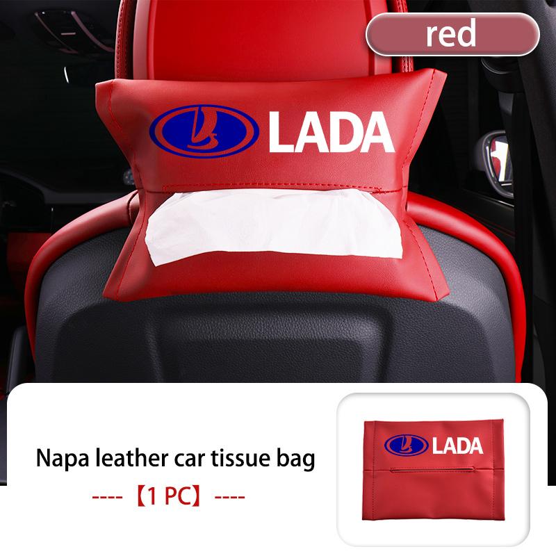 Leather Car Seat Back Hanging Tissue Bag Armrest Box Paper Holder Accessories For Lada Niva Vesta Granta Riva Samara Priora 4x4 SS15