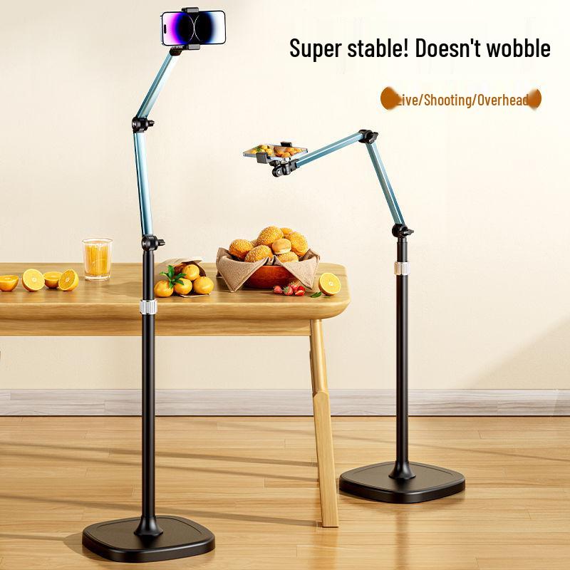 360° Rotating Floor Mobile Phone Stand for Live Broadcasts and Overhead Shots