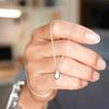 This Genuine 925 Sterling Silver 18K Teardrop Charm Necklace Features a Minimalist Design and a Small It Comes with a Drawstring Pouch and Is a