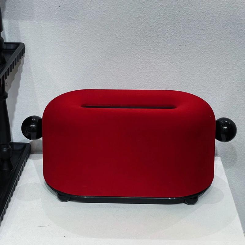 Retro Olive Green Tissue Box Holder Creative Desktop Decor Velvet Napkin Storage Box Living Room Decoration Tissue Boxes