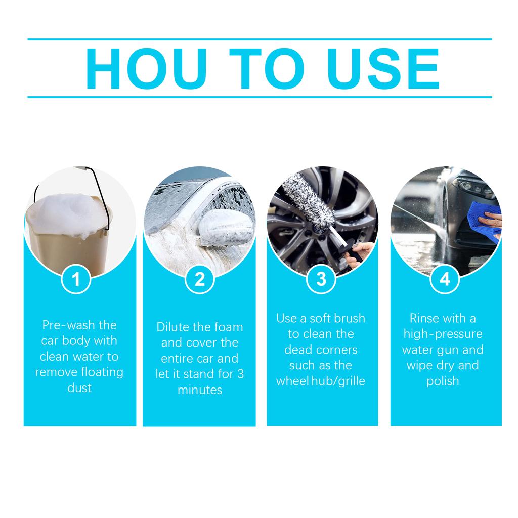 Rayhong Car Wash Cleaner, Car Cleaning and Polishing Waterproof and Stain-Resistant 2-in-1 Universal Cleaning Agent 60ml