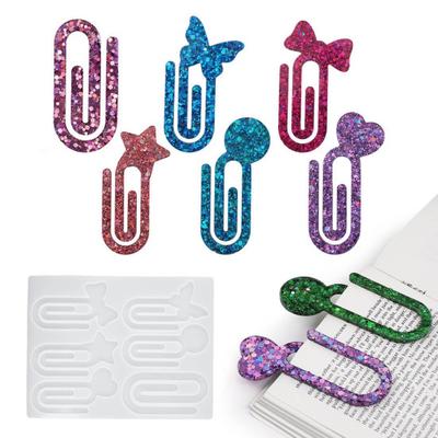 Resin Bookmark Mold Butterfly Heart Star Shapes DIY Paperclip Mold Epoxy Resin Craft Silicone Mold for Easy Release Book Lovers Gift