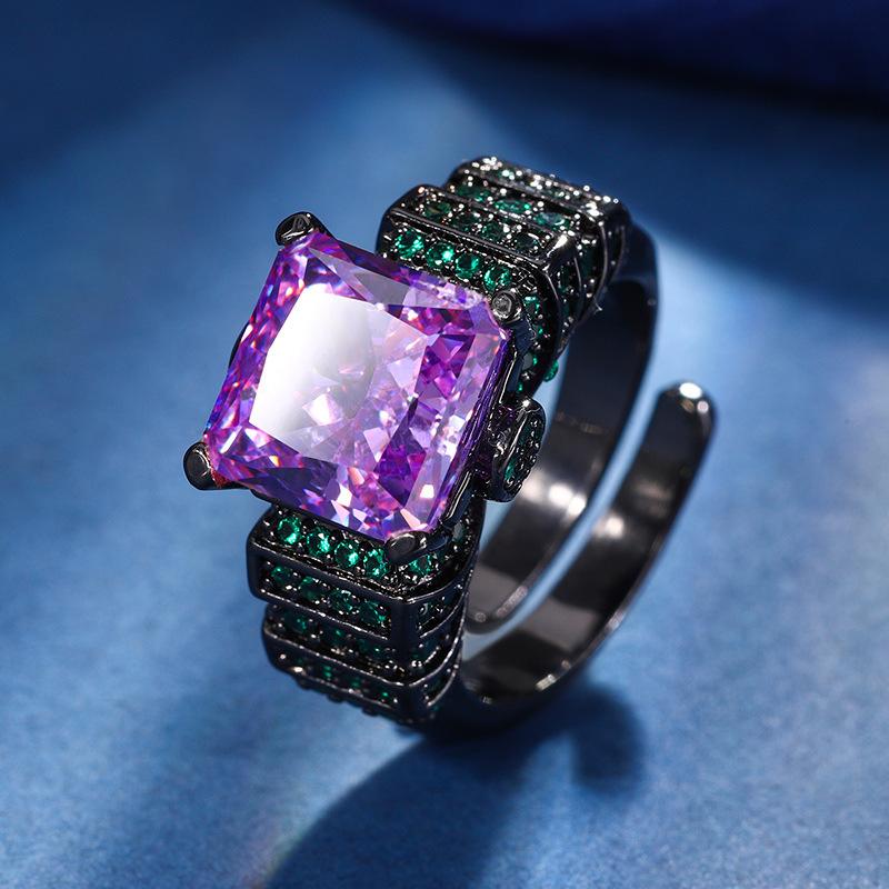 

Осенне-зимние украшения Медь с золотым покрытием Огранка «Ледяной цветок» Бриллиант с высоким содержанием углерода Медная инкрустация Персонализированное кольцо Женское 10 * 10