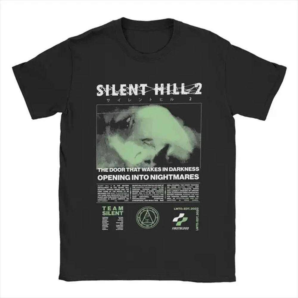 

Мужские футболки Silent Hill 2 Хлопковая одежда Повседневные с коротким рукавом с круглым вырезом Футболка Взрослые футболки Y2k Короткий рукав Классические 4XL
